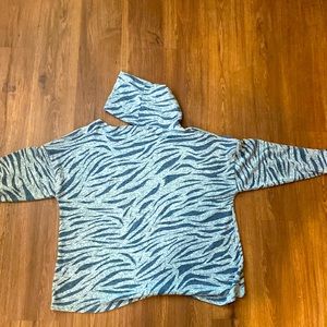 Grey zebra striped turtleneck